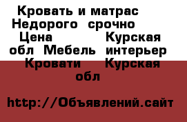 Кровать и матрас,!!!! Недорого, срочно!!!!  › Цена ­ 3 800 - Курская обл. Мебель, интерьер » Кровати   . Курская обл.